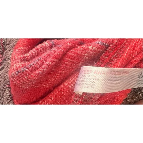 Free People Red Plaid Boho Lounge Pants Women’s Size Medium Hippie Lagenlook - Picture 6 of 6